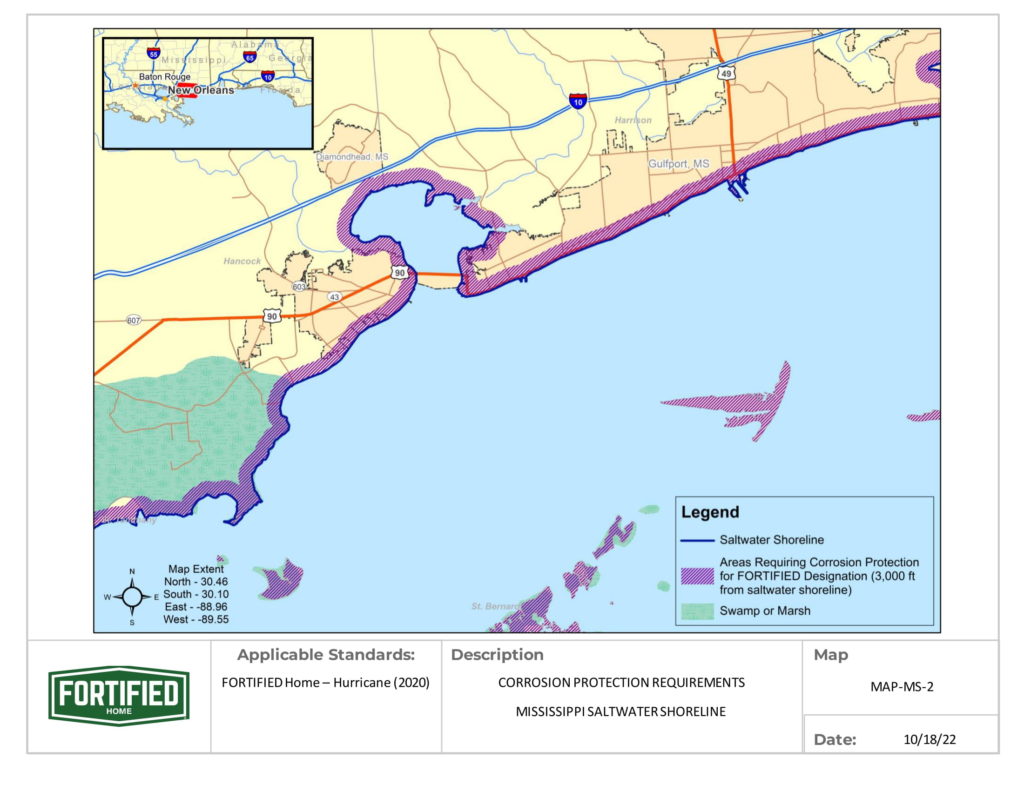 MAP-MS-02 Mississippi Saltwater Shoreline