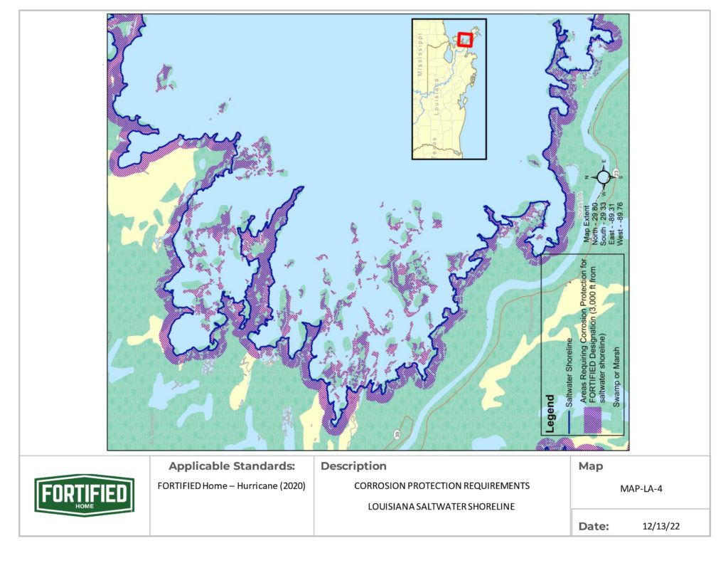 MAP-LA-04 Louisiana Saltwater Shoreline