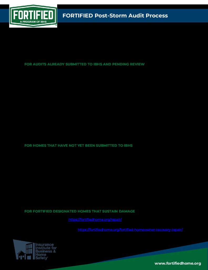 Post Storm Audit Processes