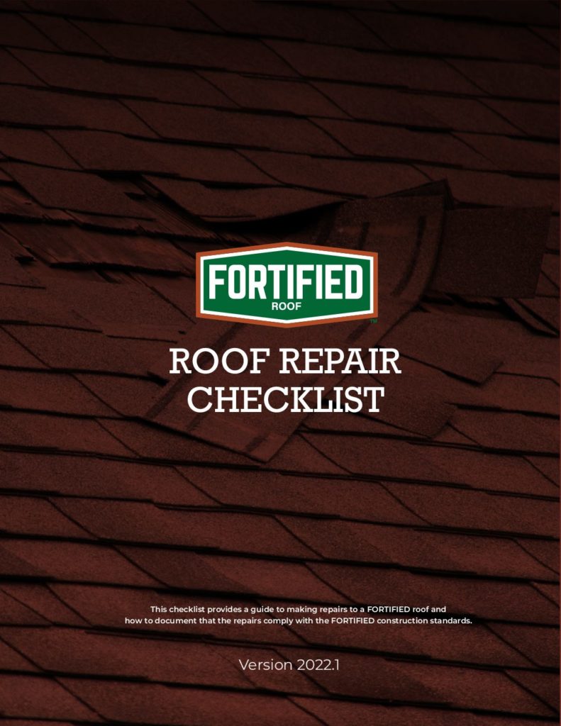 FORTIFIED Roof Repair Checklist