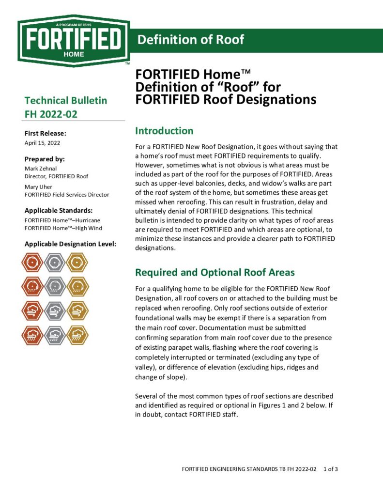 2022-02 : The FORTIFIED Definition of Roof